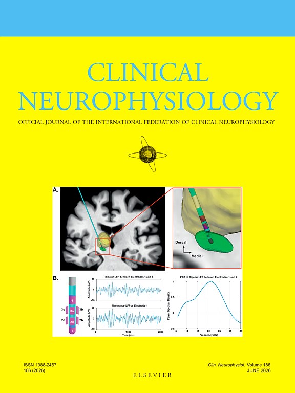 Clinical Neurophysiology June 2026 cover featuring Noor lab research